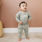 Merry Graphic Organic Cotton 2pc Jogger Set - 95% Cotton