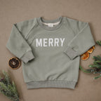 Merry Organic Cotton Crewneck Sweatshirt - Green - 95% Cotton