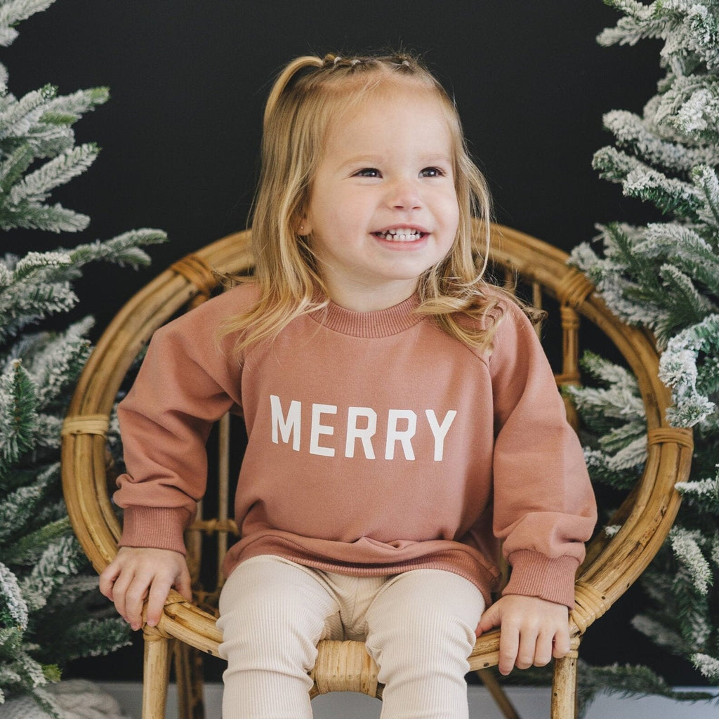 Merry Organic Cotton Crewneck Sweatshirt - Red - 95% Cotton