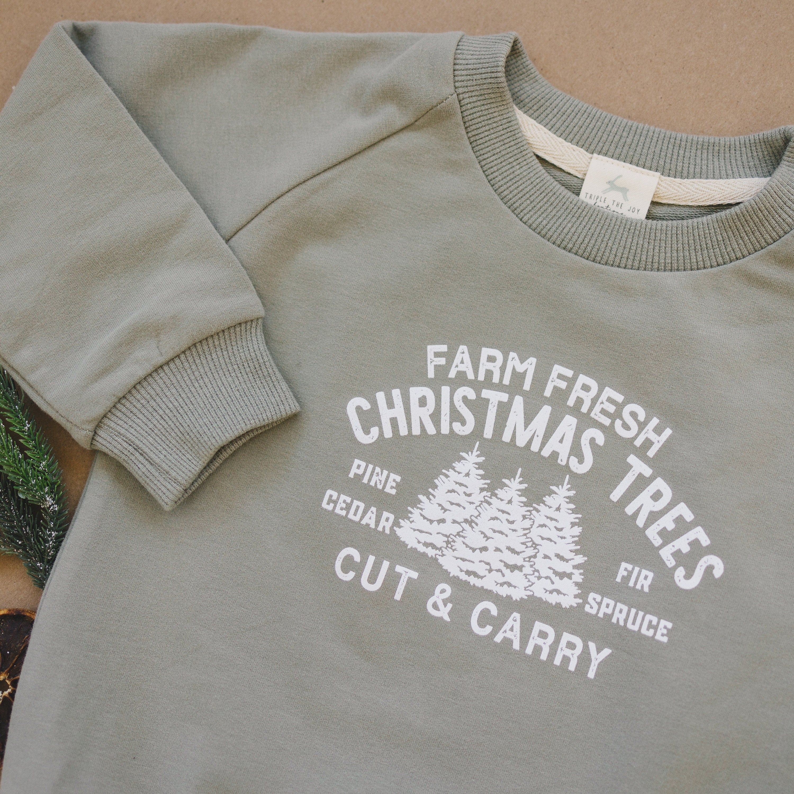 Farm Fresh Christmas Trees Organic Cotton 2pc Jogger Set *3-6 months left - 95%