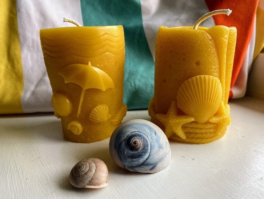 Beach Themed Beeswax Candle Set