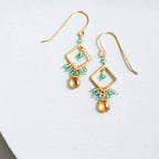 The Pixy Earring - Citrine & Green Onyx