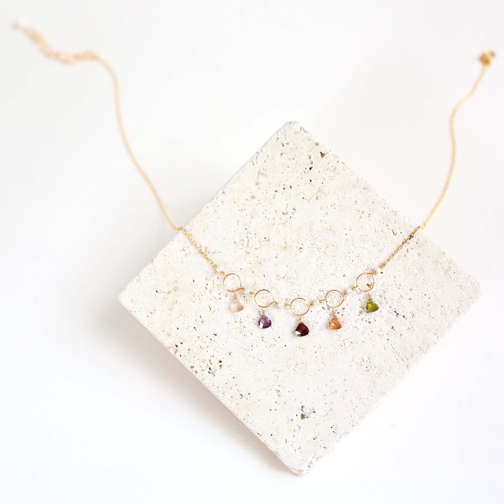 Blue Gemstone Mini Sparkler Necklace