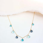 Blue Gemstone Silver Sparkler Necklace