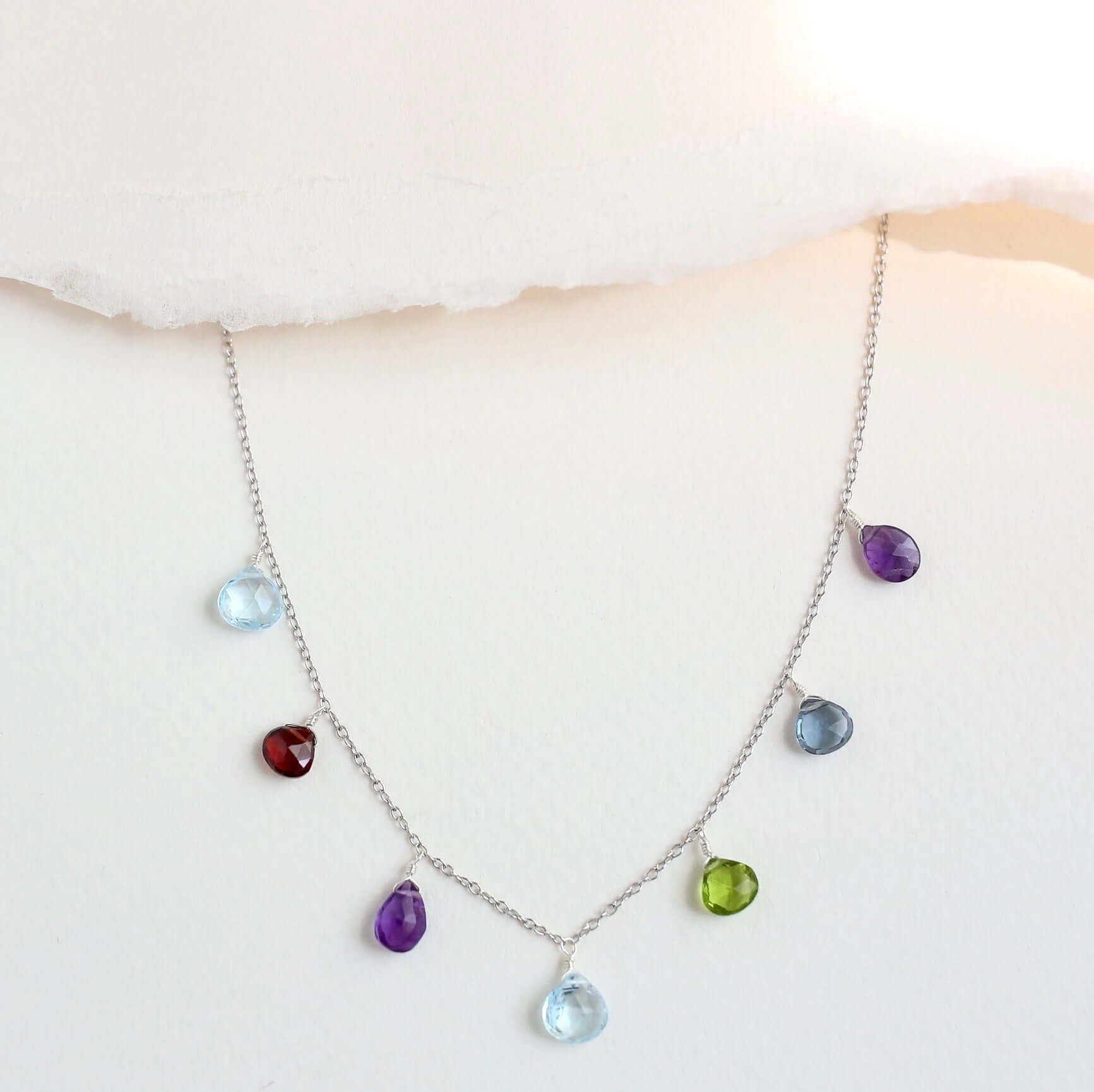 Silver Rainbow Sparkler Necklace