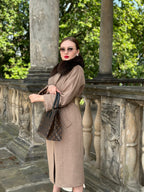 Genuine Polar Fox Tailored Cashmere Wool Coat