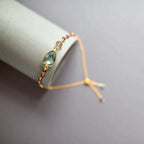 Green Amethyst Adjustable Silver Gemstone Bracelet
