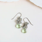 Green Amethyst Silver Drop Earrings