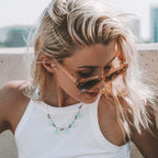 Aqua Chalcedony & Labradorite Dewdrop Necklace