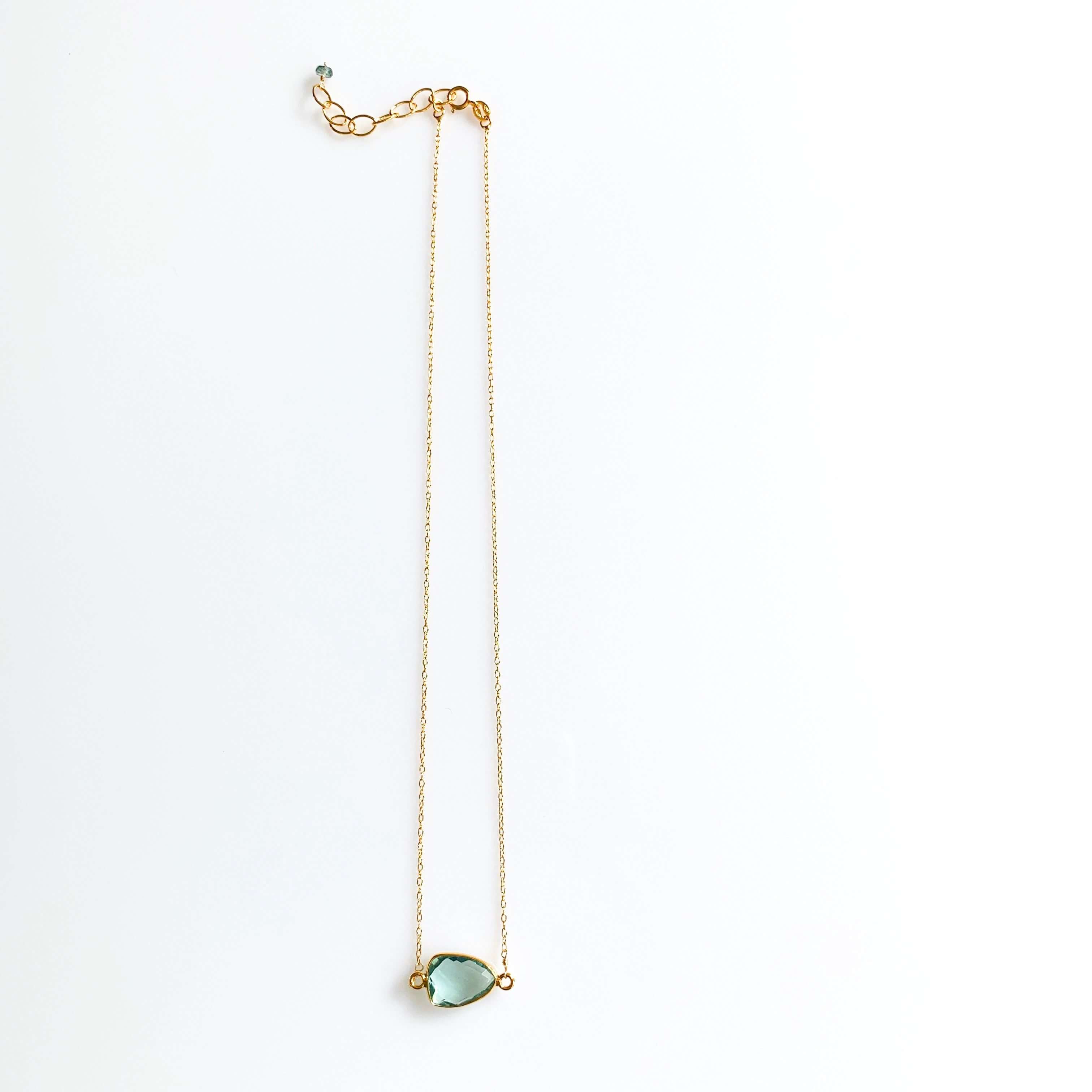 Green Amethyst Minimalist Necklace