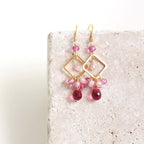 Dark Pink Tourmaline Pixy Earring