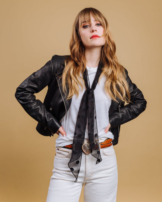 The Johansen - Black Long Skinny Scarf