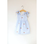 Kids Embroidered Cherry Tie-Strap Dress