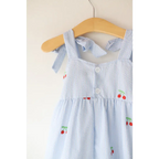 Kids Embroidered Cherry Tie-Strap Dress