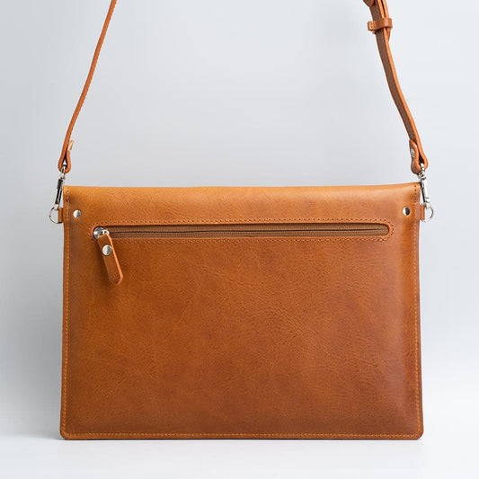 Leather MacBook Bag with Adjustable Strap - The Peony Haus