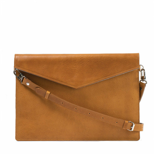 Leather MacBook Bag with Adjustable Strap - The Peony Haus