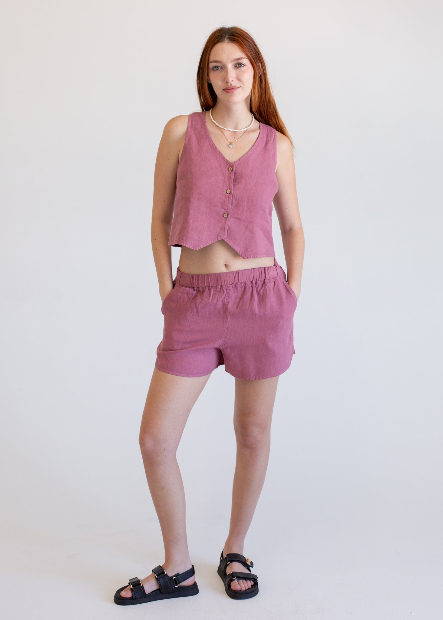 Linen Pull-On Shorts