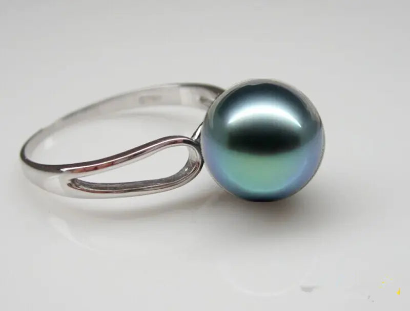 Tahitian Pearl Ring with 925 Silver - The Peony Haus