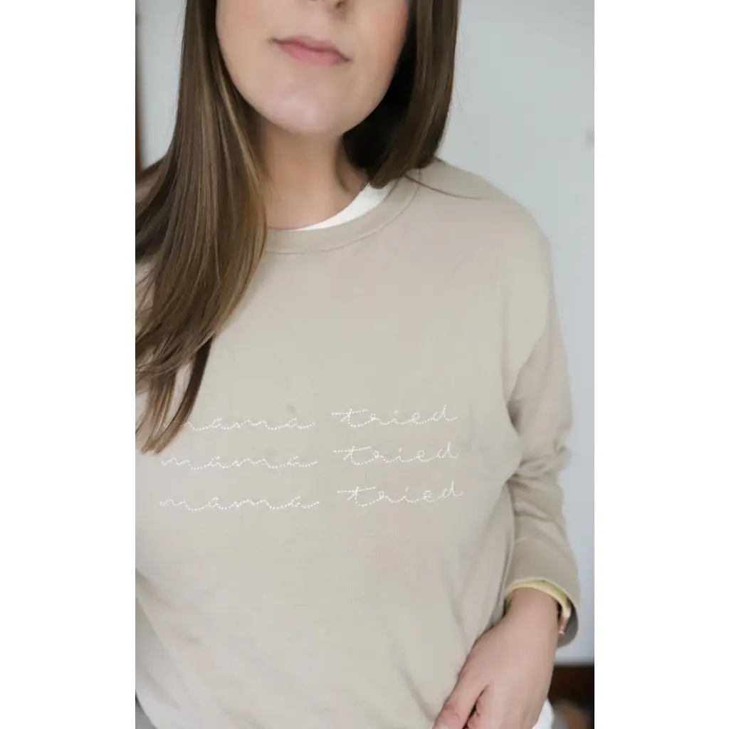 Mama Tried Crewneck Chainstitch Embroidered Sweatshirt for Adults