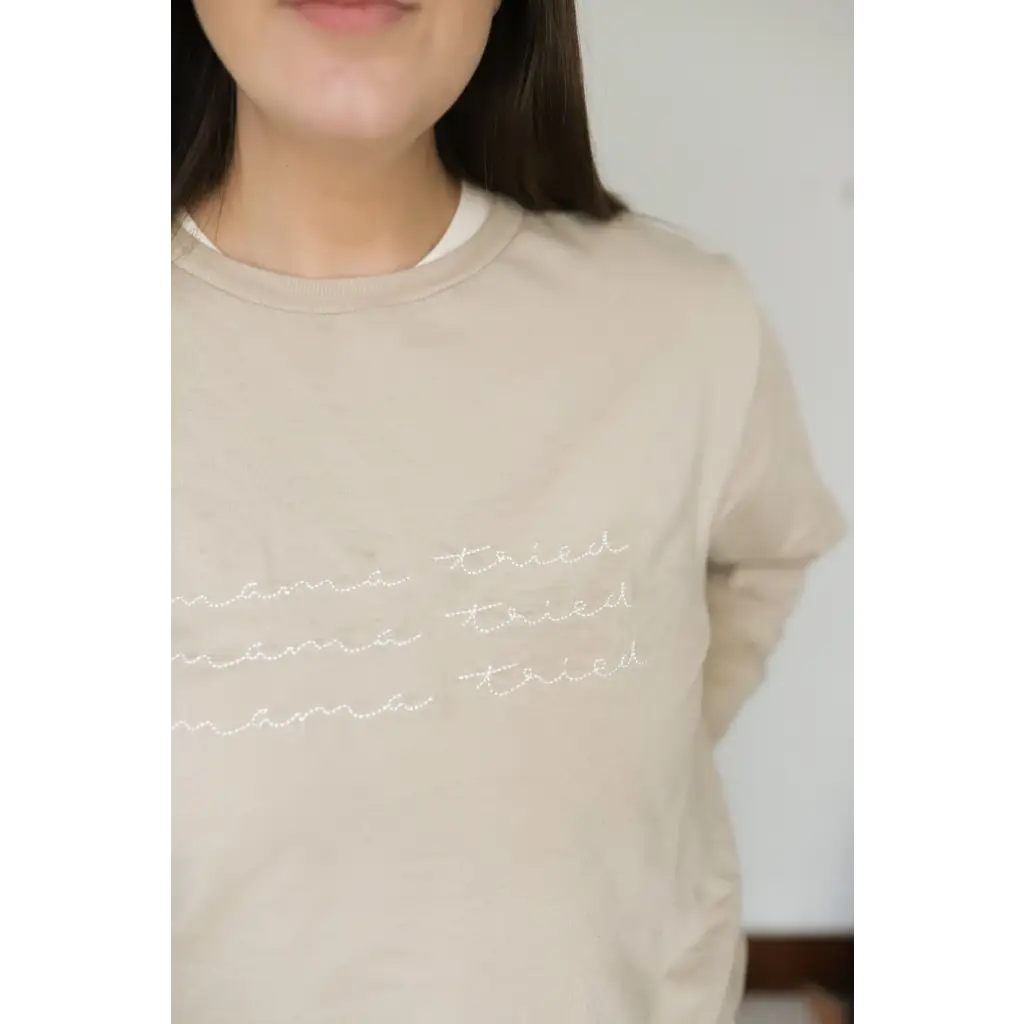 Mama Tried Crewneck Chainstitch Embroidered Sweatshirt for Adults