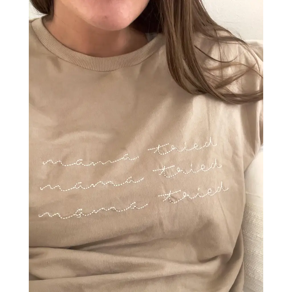 Mama Tried Crewneck Chainstitch Embroidered Sweatshirt for Adults