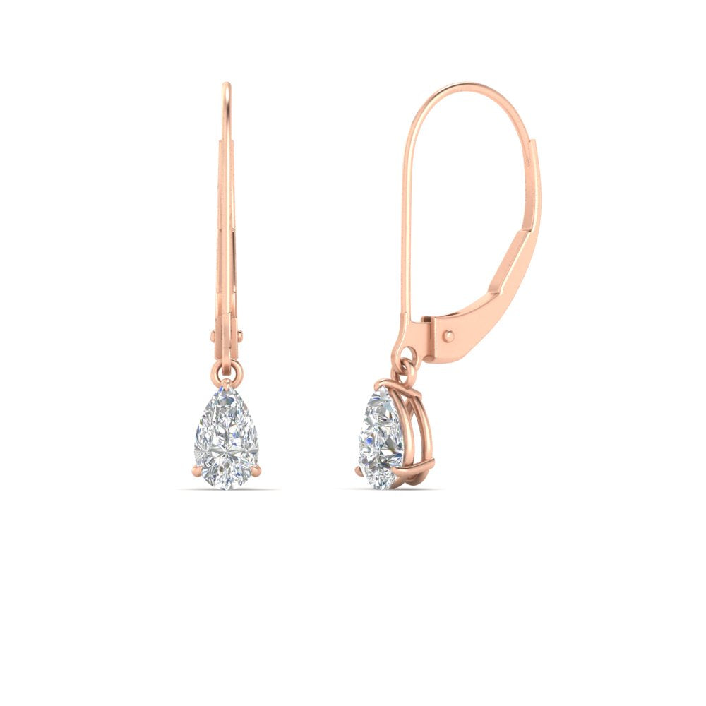 Minimalist Pear Drop Lever Back Earrings
