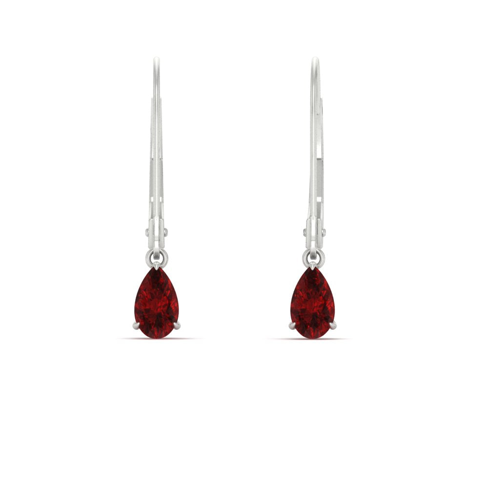 Minimalist Pear Drop Lever Back Earrings