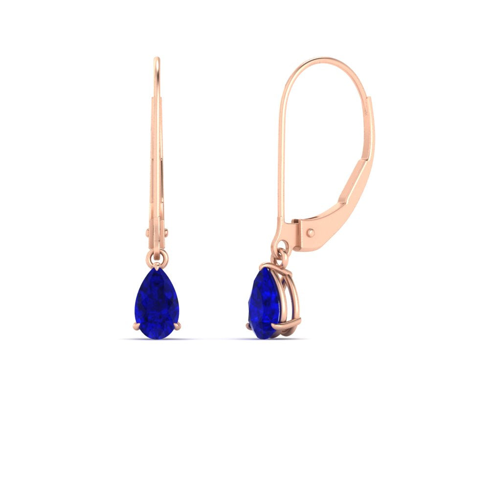 Minimalist Pear Drop Lever Back Earrings