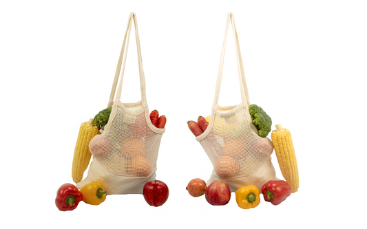 Mesh & Fabric Tote Bag - The Peony Haus