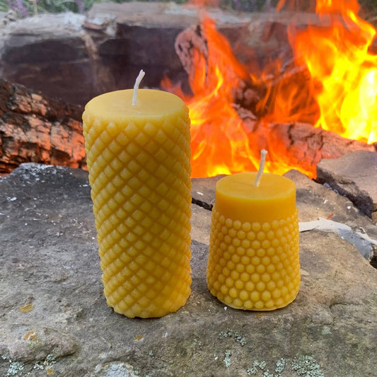 Modern Pillars | Bubbly & Diamond Beeswax Candles