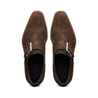 56-110-DBR Hebilla Monk Strap Italian Suede Calfskin Dark Brown