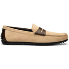 36-300-BON MONZA Sueded Italian Calfskin Driver Bone / Chestnut