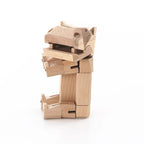 Modern Wooden Hippo Decor – Interactive Puzzle & Art Piece