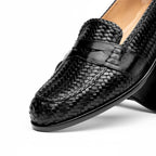 15-585-BLK NICOLA Italian Calfskin Basketweave, Black