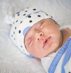 Organic Baby Beanie - Blue Clouds - The Peony Haus