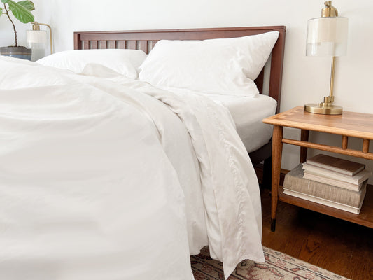 Organic Percale Bed Sheets Set - The Peony Haus