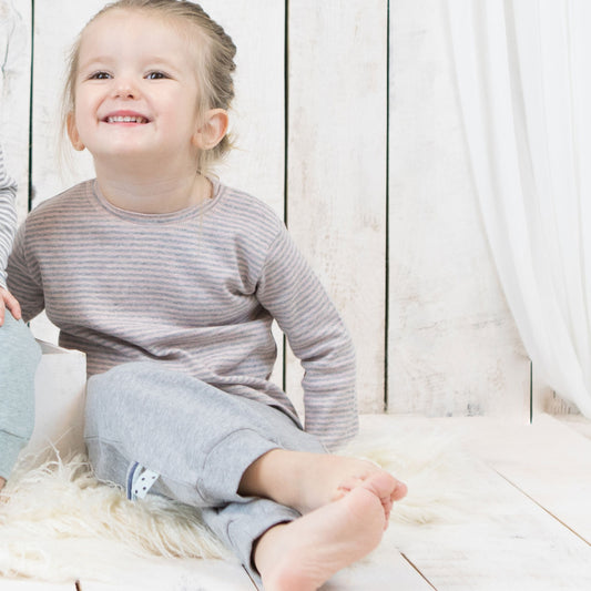 OrganicEra Organic Long Sleeve Baby T-shirt, Striped - The Peony Haus