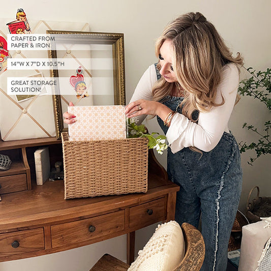 Woven Hanging File Basket - The Peony Haus