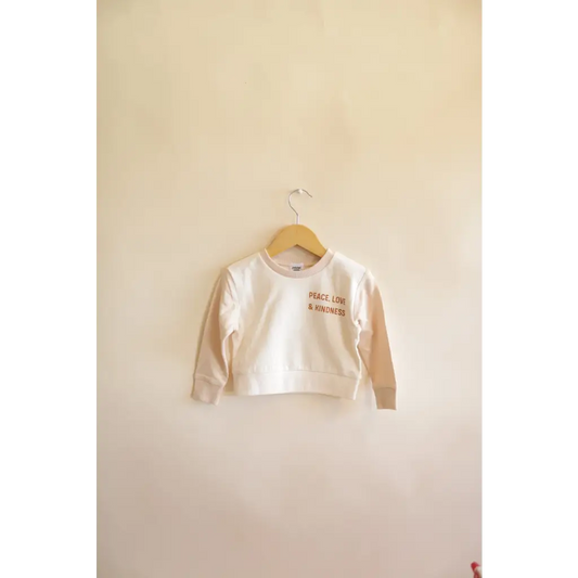 Peace Love Kindness Pullover in Organic Cotton for Kids