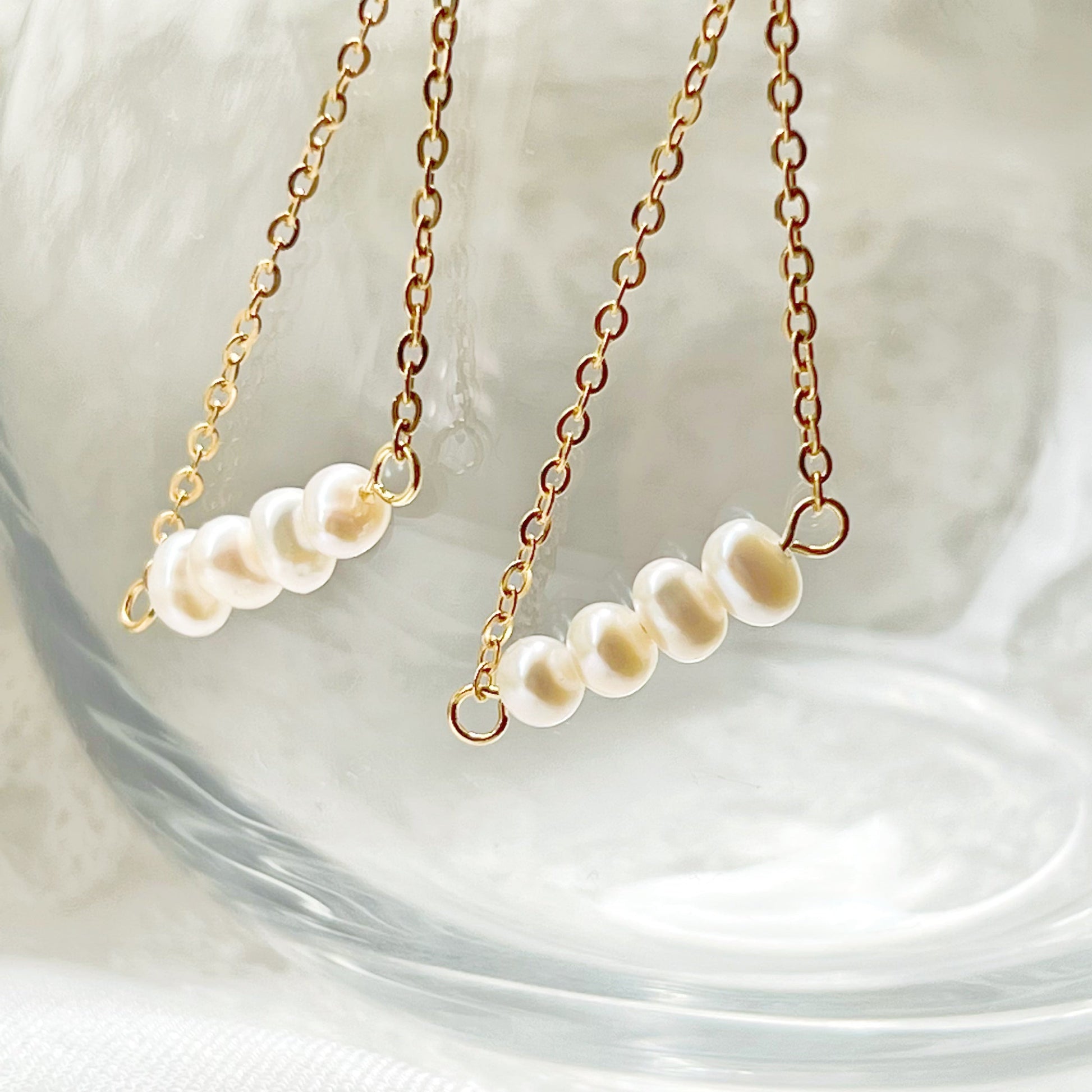 Pearl Triangle Drop Earrings - The Peony Haus