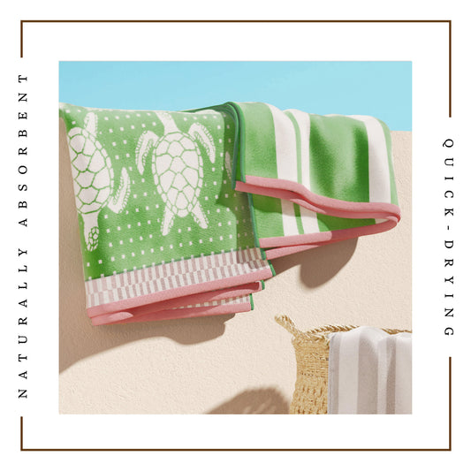 Cotton Velour Beach Towel - Maui Collection - The Peony Haus