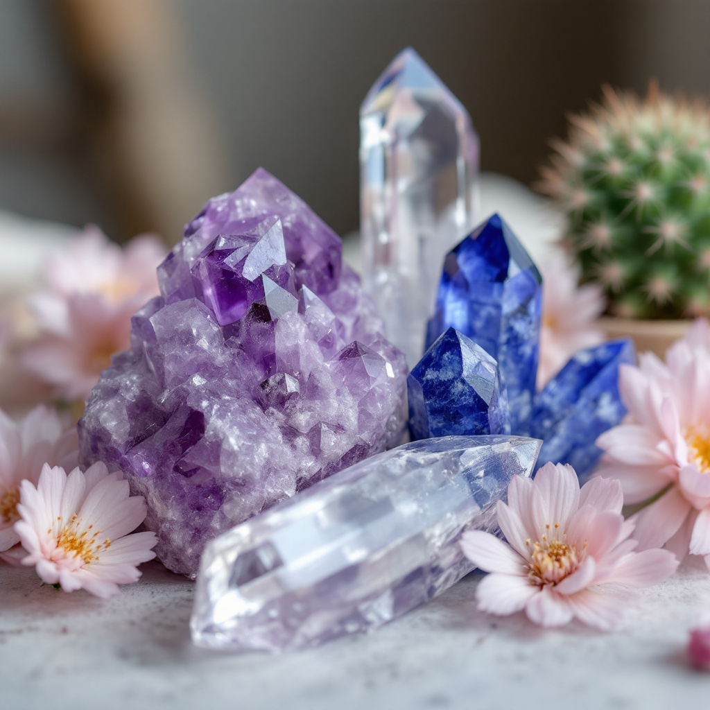 Pisces Zodiac Crystal-Enhanced Reed Oil Diffuser, Cactus Flower & Jade Scent, 100ml