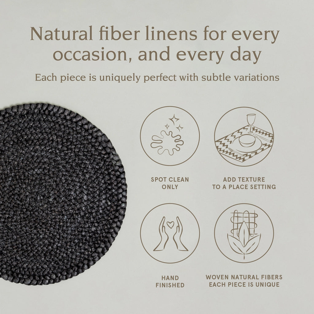 Over&back Natural Round Woven Placemats