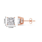 Princess Cut Diamond Stud Earring