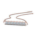 Princess Cut Horizontal Bar Pendant