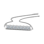 Princess Cut Horizontal Bar Pendant