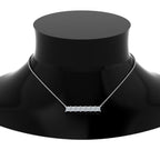Princess Cut Horizontal Bar Pendant