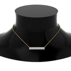 Princess Cut Horizontal Bar Pendant
