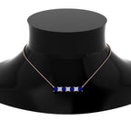 Princess Cut Horizontal Bar Pendant