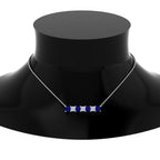Princess Cut Horizontal Bar Pendant